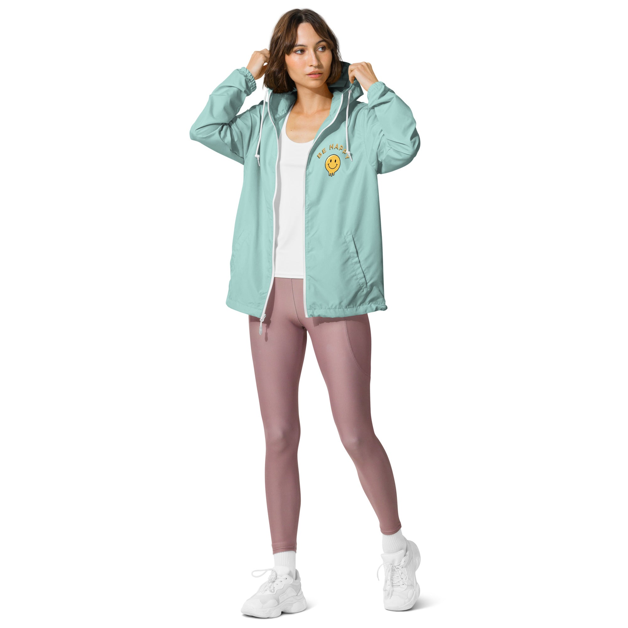 Be Happy Unisex Zip Up Windbreaker